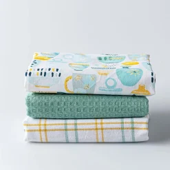 Harman 'Decorative Tableware' Cotton Kitchen Towel - Set of 3