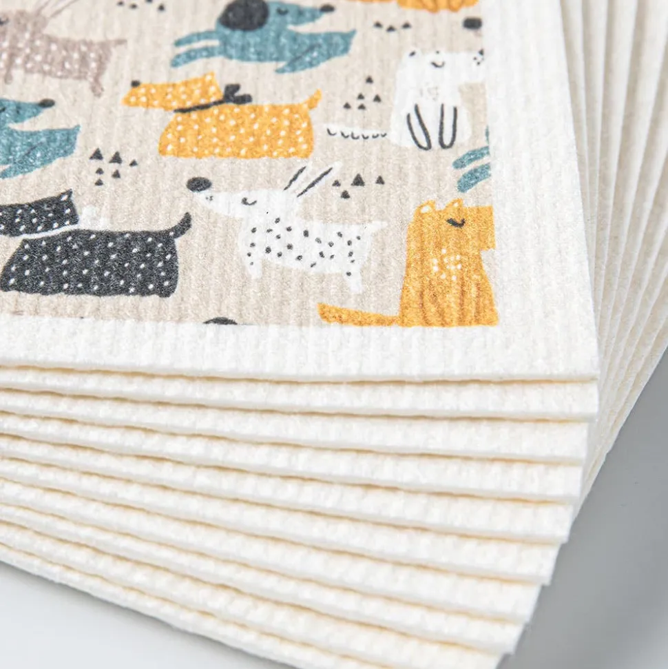 Harman 'Dogs' Reusable Sponge Cloth - Set of 10