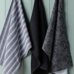 Harman 'Embroidered Geometric' Cotton Kitchen Towel - Set of 3