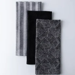 Harman 'Embroidered Geometric' Cotton Kitchen Towel - Set of 3