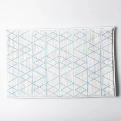 Harman Geometric Memory Foam 20" x 32" Bathmat (Slate Blue)