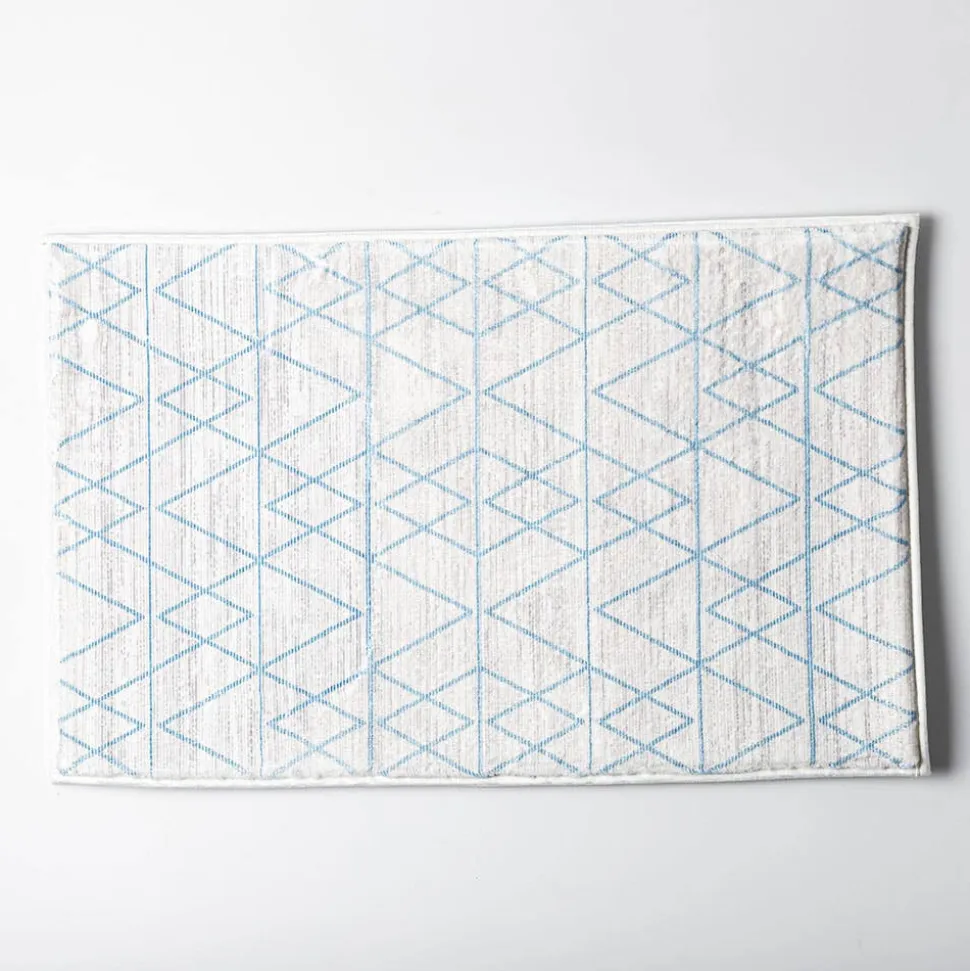 Harman Geometric Memory Foam 20" x 32" Bathmat (Slate Blue)