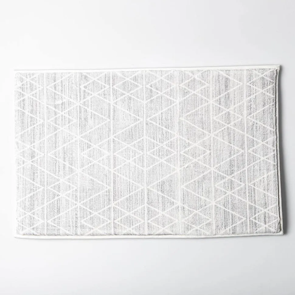 Harman Geometric Memory Foam 20" x 32" Bathmat (White)