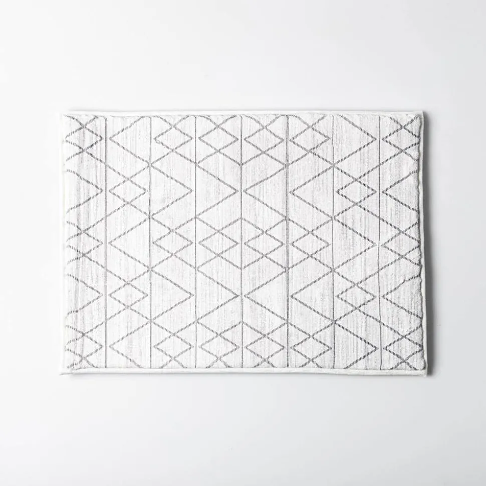 Harman Geometric Memory Foam 17" x 24" Bathmat (Grey)