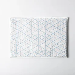 Harman Geometric Memory Foam 17" x 24" Bathmat (Slate Blue)