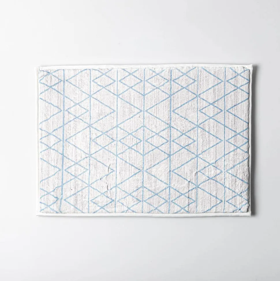 Harman Geometric Memory Foam 17" x 24" Bathmat (Slate Blue)