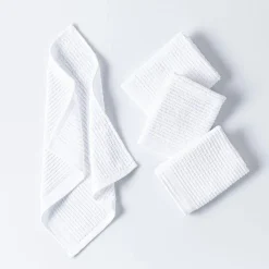 Harman Goods & Textiles Bar Mop Dish Cloth - Set of 4 (White)