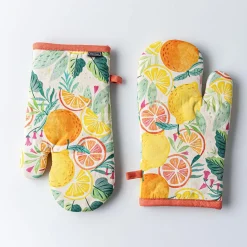 Harman Gourmet 'Citrus' Cotton Oven Mitt - Set of 2