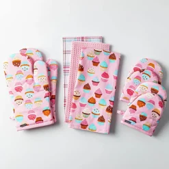 Harman Gourmet 'Cupcake' Cotton Oven Mitt - Set of 2 (Pink)