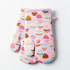 Harman Gourmet 'Cupcake' Cotton Oven Mitt - Set of 2 (Pink)