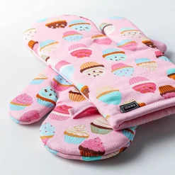 Harman Gourmet 'Cupcake' Cotton Oven Mitt - Set of 2 (Pink)