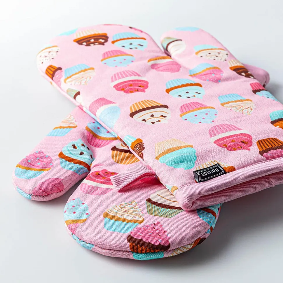 Harman Gourmet 'Cupcake' Cotton Oven Mitt - Set of 2 (Pink)