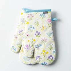 Harman Gourmet 'Flower Tile' Cotton Oven Mitt - Set of 2