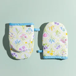 Harman Gourmet 'Flower Tile' Cotton Mini Oven Mitt - Set of 2