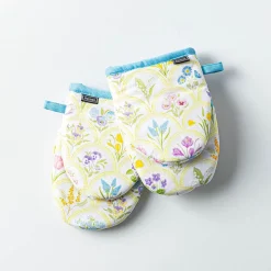 Harman Gourmet 'Flower Tile' Cotton Mini Oven Mitt - Set of 2