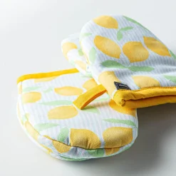 Harman Gourmet 'Lemon Stripe' Mini Oven Mitt - Set of 2 (Yellow)