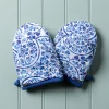 Harman Gourmet 'Medallion' Cotton Mini Oven Mitt - Set of 2 (Blue)