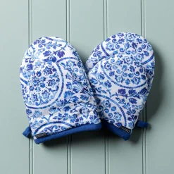 Harman Gourmet 'Medallion' Cotton Mini Oven Mitt - Set of 2 (Blue)