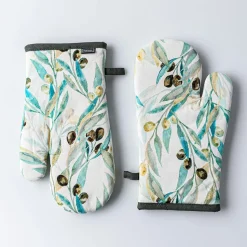 Harman Gourmet 'Olive' Cotton Oven Mitt - Set of 2
