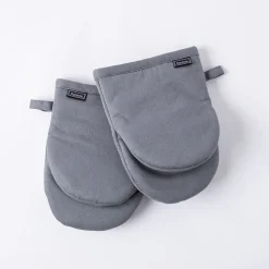 Harman Gourmet 'Solid' Cotton Mini Oven Mitt Set/2 (Grey)