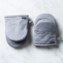 Harman Gourmet 'Solid' Cotton Mini Oven Mitt Set/2 (Grey)