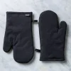 Harman Gourmet 'Solid' Cotton Oven Mitt - S/2 (Black)