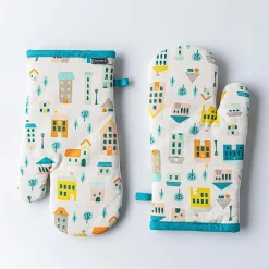 Harman Gourmet 'Uptown Houses' Cotton Oven Mitt - Set of 2