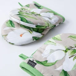 Harman Gourmet 'White Blossom' Cotton Mini Oven Mitt Set/2 (White)