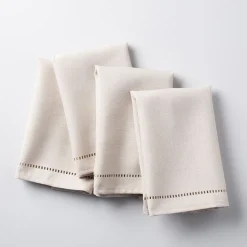 Harman Hemstitch Polyester Napkin - Set of 4 (Linen)