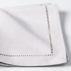 Harman Hemstitch Polyester Napkin - Set of 4 (Light Grey)