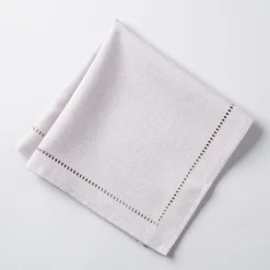 Harman Hemstitch Polyester Napkin - Set of 4 (Light Grey)