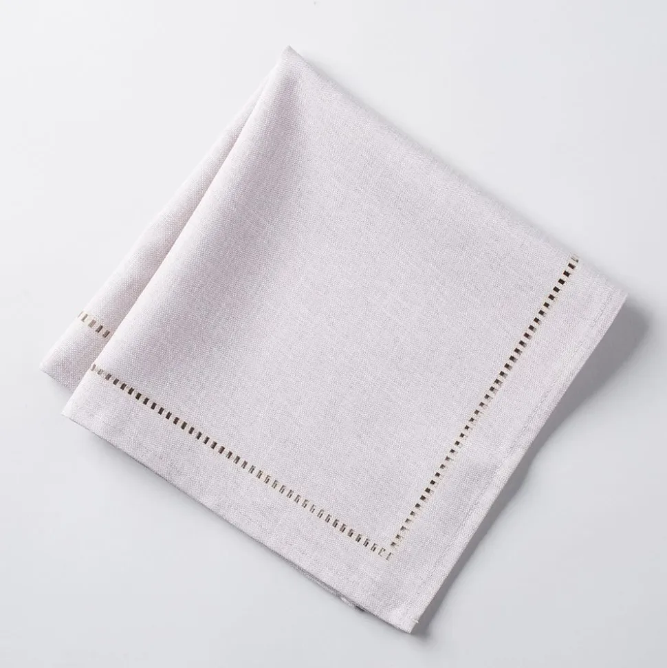 Harman Hemstitch Polyester Napkin - Set of 4 (Light Grey)