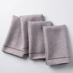 Harman Hemstitch Polyester Napkin - Set of 4 (Dark Grey)