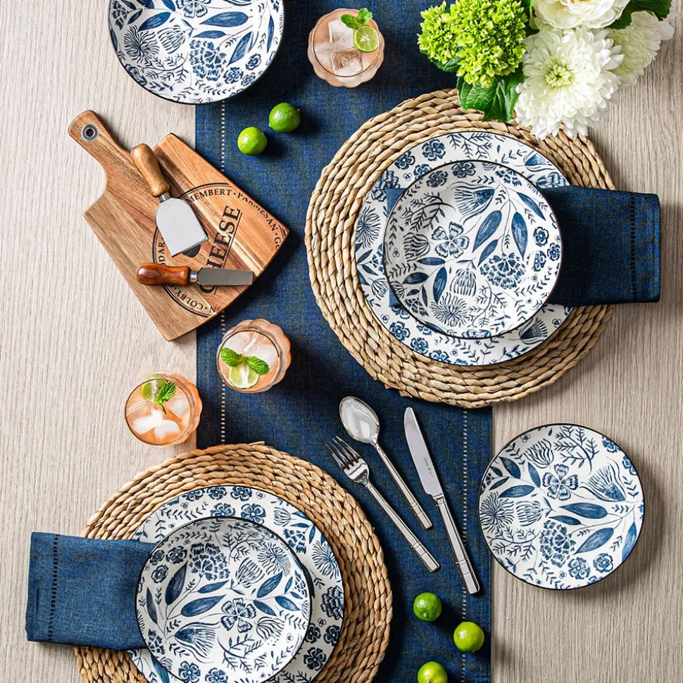 Harman Hemstitch Polyester Napkin - Set of 4 (Navy)