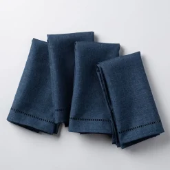 Harman Hemstitch Polyester Napkin - Set of 4 (Navy)