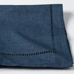 Harman Hemstitch Polyester Napkin - Set of 4 (Navy)