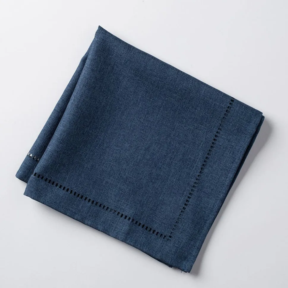 Harman Hemstitch Polyester Napkin - Set of 4 (Navy)