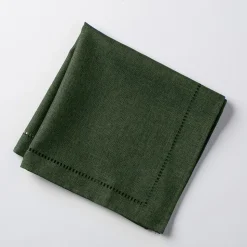 Harman Hemstitch Polyester Napkin - Set of 4 (Forest Green)