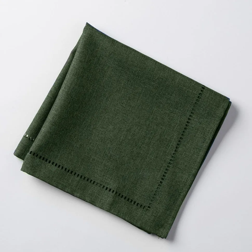 Harman Hemstitch Polyester Napkin - Set of 4 (Forest Green)