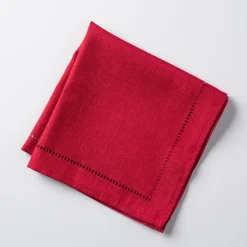 Harman Hemstitch Polyester Napkin - Set of 4 (Red)