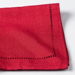 Harman Hemstitch Polyester Napkin - Set of 4 (Red)