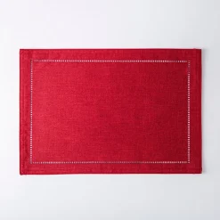 Harman Hemstitch Polyester Placemat (Red)