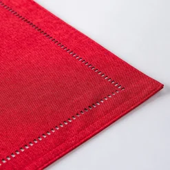 Harman Hemstitch Polyester Placemat (Red)