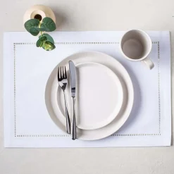 Harman Hemstitch Polyester Placemat (White)