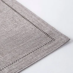 Harman Hemstitch Polyester Placemat (Dark Grey)