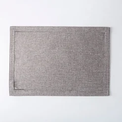 Harman Hemstitch Polyester Placemat (Dark Grey)