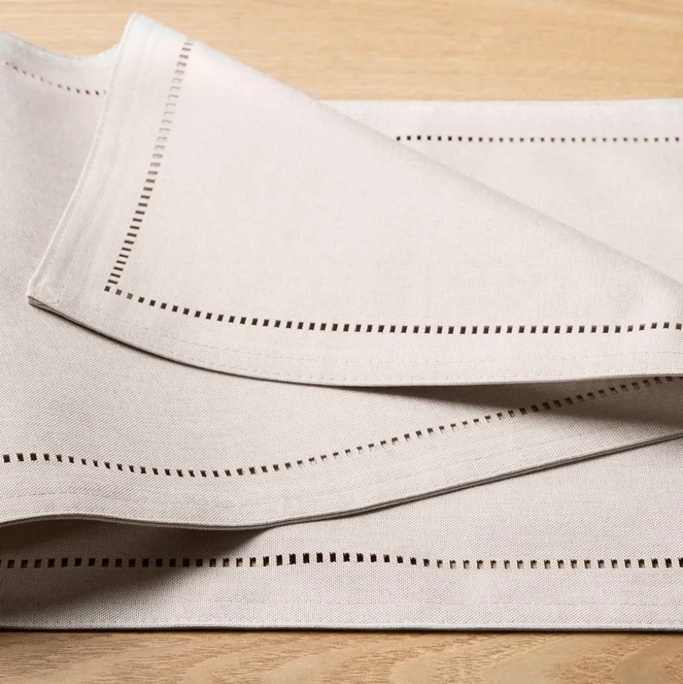 Harman Hemstitch Polyester Runner (Linen)