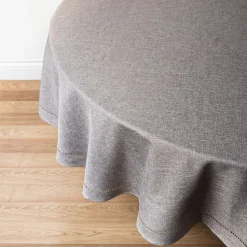 Harman Hemstitch Polyester Tablecloth 70" Round (Dark Grey)