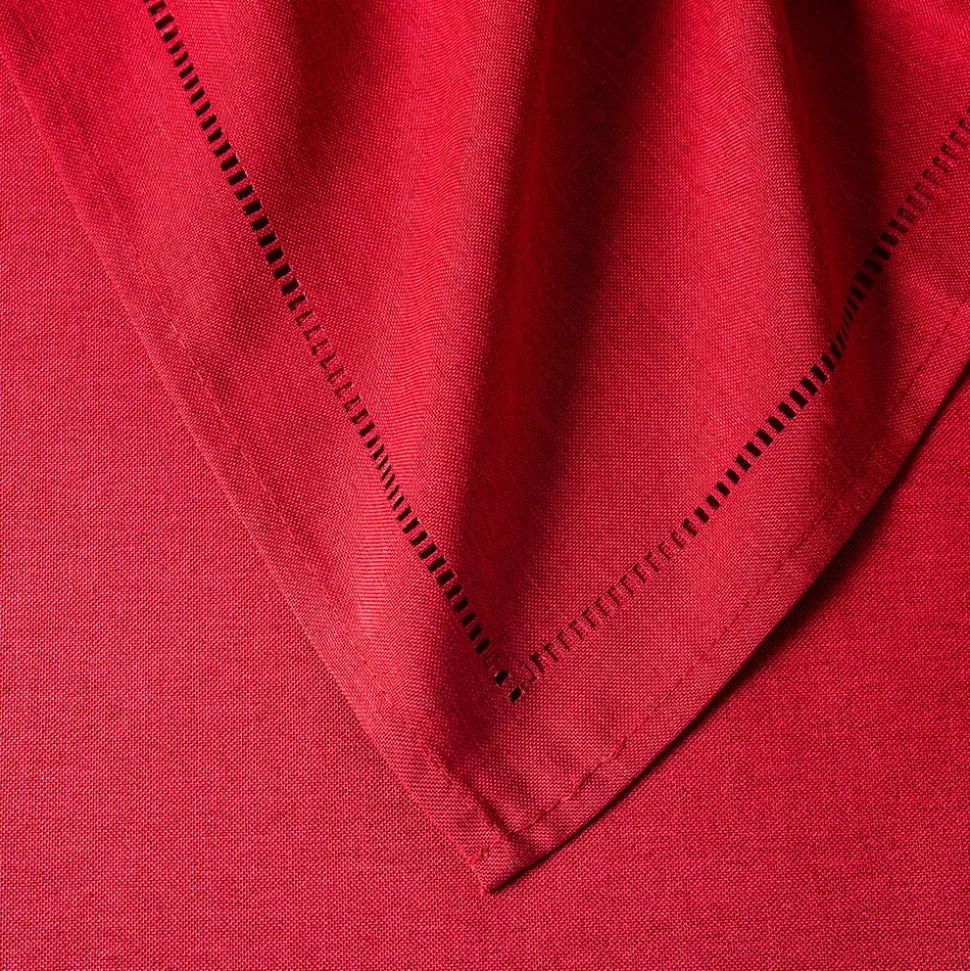 Harman Hemstitch Polyester Tablecloth 52"x70" (Red)