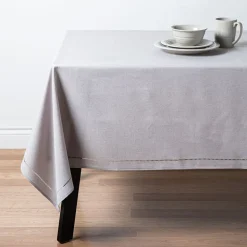 Harman Hemstitch Polyester Tablecloth 52"x70" (Light Grey)
